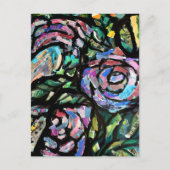 Paarse Roos collage Briefkaart (Voorkant)