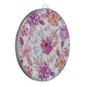 Paarse roos dartbord (Voorkant Links)