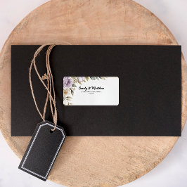 Paarse Roos Designer Retour-adreslabels Etiket