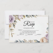 Paarse Roos Designer RSVP-kaarten RSVP Kaartje (Voorkant)