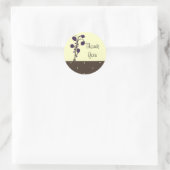 Paarse Roos en Chocolade Dank Je Ronde Sticker (Tas)