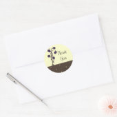 Paarse Roos en Chocolade Dank Je Ronde Sticker (Envelop)