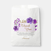 Paarse Roos en Gold Leaf Dankfeest Bedankzakje (Voorkant)