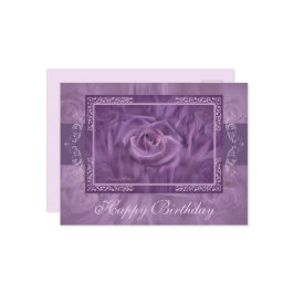 Paarse Roos en Kant Postkaart