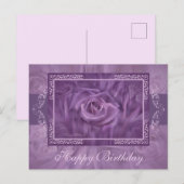 Paarse Roos en Kantwerk Ansichtkaart Briefkaart (Voorkant / Achterkant)