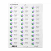 Paarse Roos Etiket (Full Sheet)