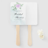 Paarse Roos Eucalyptus groen Vrijgezellenfeest Handwaaier (Voorkant en achterkant)