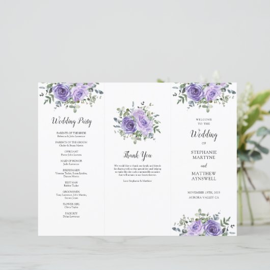 Paarse Roos Eucalyptus Orde van de Dienst (Staand voorkant)