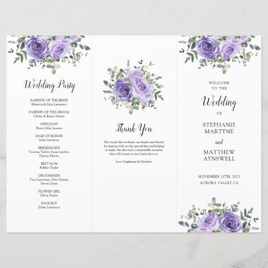 Paarse Roos Eucalyptus Orde van de Dienst (Voorkant)