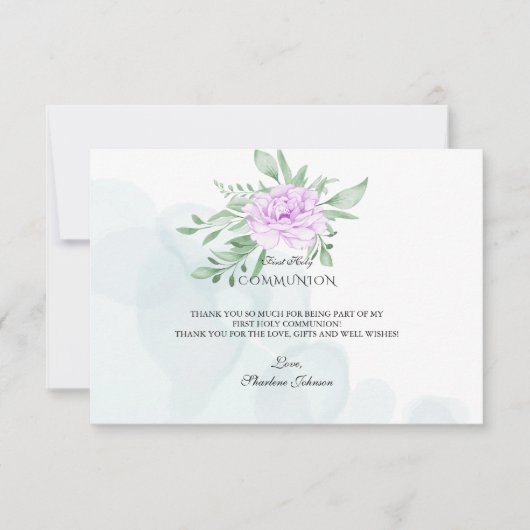 Paarse Roos Eucalyptus verlaat de communie Bedankkaart (Voorkant)