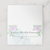 Paarse Roos Eucalyptus verlaat eerste communie Plaatskaartje (Buitenkant ongevouwen)