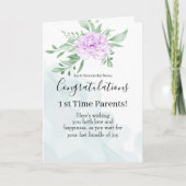 Paarse Roos Eucalyptus Zwangerschap Gefeliciteerd Kaart (Voorkant)