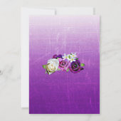 Paarse Roos Floral bruiloft uitnodigingen (Achterkant)