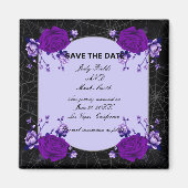 Paarse Roos Floral Spiderweb Weddenschap Magneet (Voorkant)