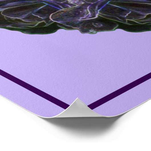 Paarse Roos Flower Bouquet Abstracte kunst Poster (Hoek)