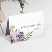 Paarse Roos Flowers Wedding Table Kaart