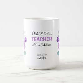 Paarse Roos Geweldige Leraar Gift Beste Leraar Koffiemok