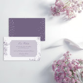  Paarse Roos Glitter Wedding Website Informatiekaartje