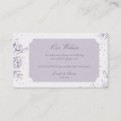  Paarse Roos Glitter Wedding Website Informatiekaartje (Voorkant)