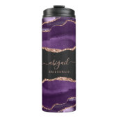 Paarse Roos Gold Agaat Dark Bruidsmeisje bruiloft Thermosbeker (Voorkant)