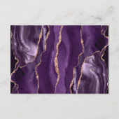 Paarse Roos Gold Agaat Dark Wedding Details Informatiekaartje (Achterkant)