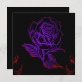 Paarse Roos Gotische Verjaardagsuitnodiging Kaart (Voorkant / Achterkant)