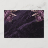 Paarse Roos Gouden Bloem Agate Script Trouw RSVP Informatiekaartje (Achterkant)