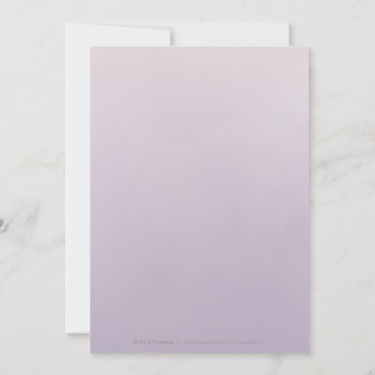 Paarse roos gouden glitterjurk quinceañera kaart (Achterkant)