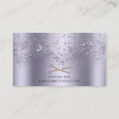 Paarse Roos Gouden Vlinders Schaar Stylist Visitekaartje (Achterkant)