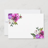 Paarse Roos & Greenery Funeral Deel een Memory Kaa RSVP Kaartje (Achterkant)