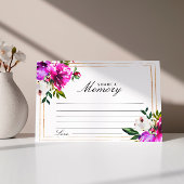 Paarse Roos & Greenery Funeral Deel een Memory Kaa RSVP Kaartje