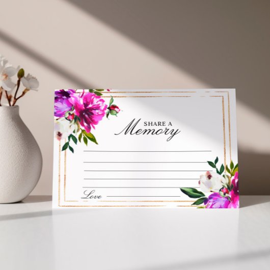 Paarse Roos & Greenery Funeral Deel een Memory Kaa RSVP Kaartje