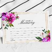 Paarse Roos & Greenery Funeral Deel een Memory Kaa RSVP Kaartje