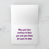 Paarse Roos Happy Jubileum Kaart (Binnen)