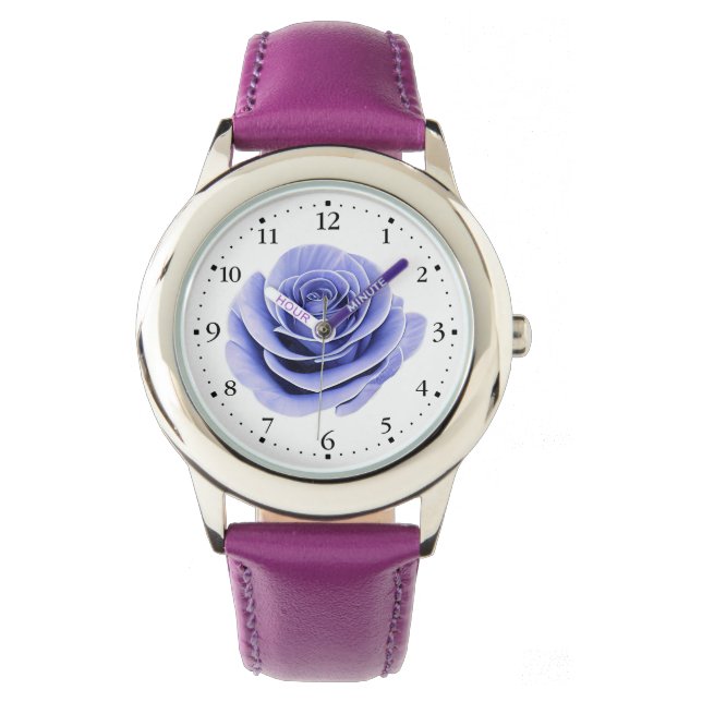 Paarse Roos Horloge (Voorkant)