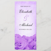  Paarse Roos huwelijksprogramma Programmakaart (Voorkant)