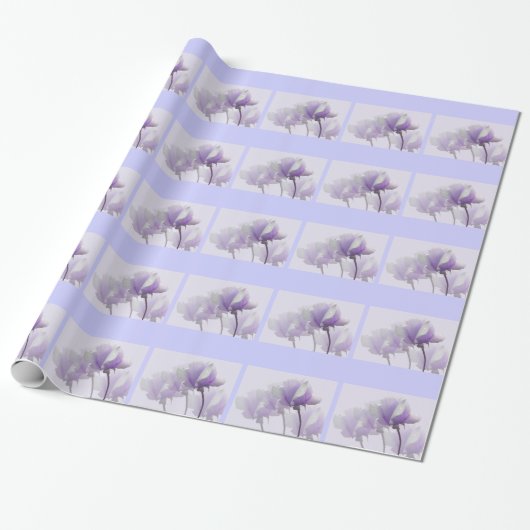 Paarse Roos Inpakpapier (Uitgerold)