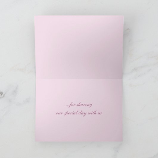 Paarse roos knop bruiloft bedankkaart landschap (Binnen)