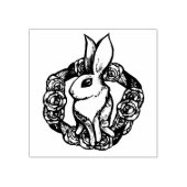 Paarse Roos Konijn Natuurliefhebbers Pasen Lente Rubberstempel (Afrduk)