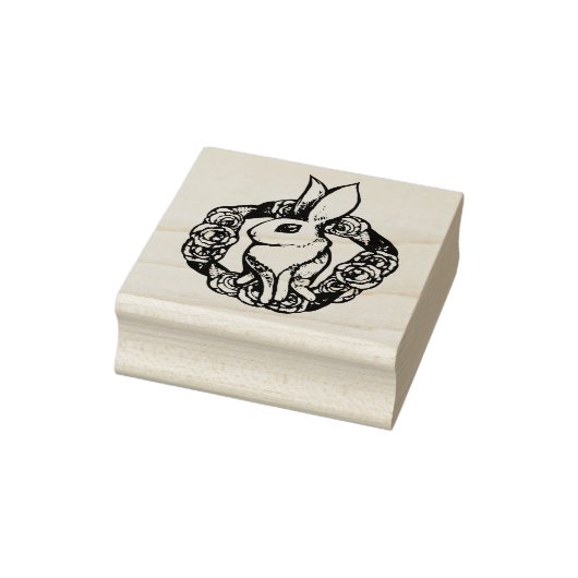 Paarse Roos Konijn Natuurliefhebbers Pasen Lente Rubberstempel (Stempel)