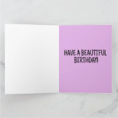 PAARSE ROOS KUNST VERJAARDAGSKAART KAART (Binnen)