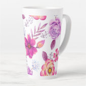 Paarse roos latte mok (Rechterhoek)