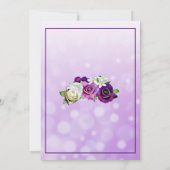 Paarse Roos Lavendel Bloemen Bruiloft Uitnodiginge Kaart (Achterkant)
