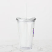 Paarse Roos Lint 40e Verjaardag Acryl Drinkbeker (Rechts)