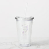 Paarse Roos Lint 40e Verjaardag Acryl Drinkbeker (Achterkant)