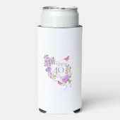 Paarse Roos Lint 40e Verjaardag Koeler (Seltzer Achterkant)