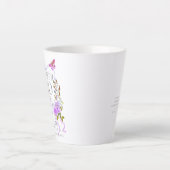 Paarse Roos Lint 40e Verjaardag Latte Mok (Voorkant)
