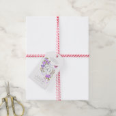 Paarse Roos Lint 60e Verjaardag Cadeaulabel (Met Touw)