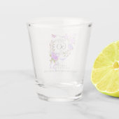 Paarse Roos Lint 60e Verjaardag Shot Glas (Achterkant)