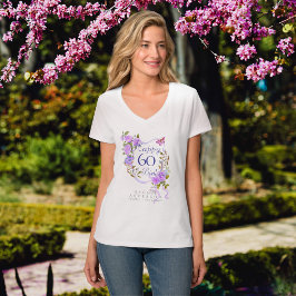 Paarse Roos Lint 60ste Verjaardag T-shirt